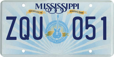 MS license plate ZQU051