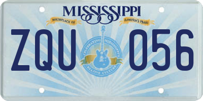 MS license plate ZQU056