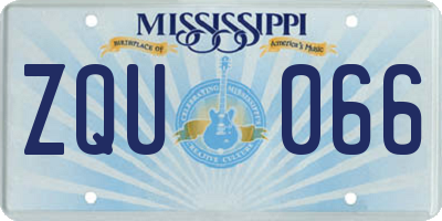 MS license plate ZQU066