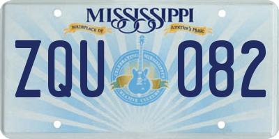 MS license plate ZQU082