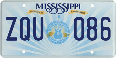 MS license plate ZQU086