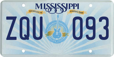 MS license plate ZQU093