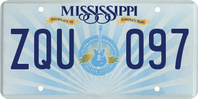 MS license plate ZQU097