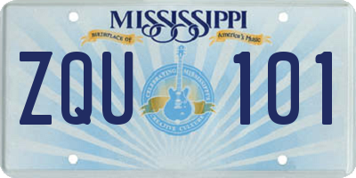MS license plate ZQU101