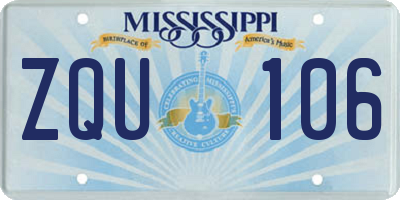 MS license plate ZQU106