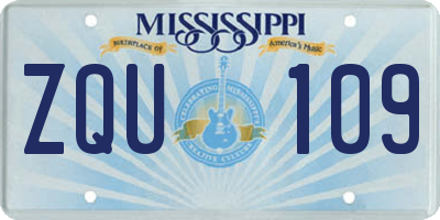MS license plate ZQU109