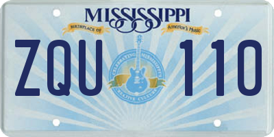 MS license plate ZQU110