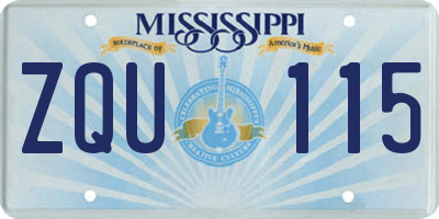 MS license plate ZQU115