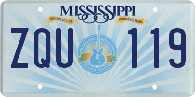 MS license plate ZQU119