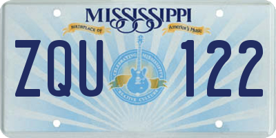 MS license plate ZQU122