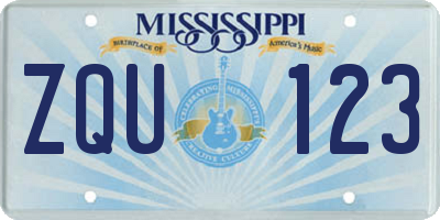 MS license plate ZQU123