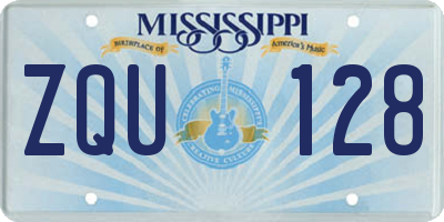 MS license plate ZQU128