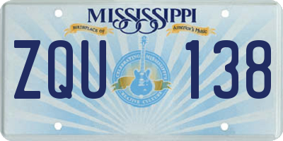 MS license plate ZQU138