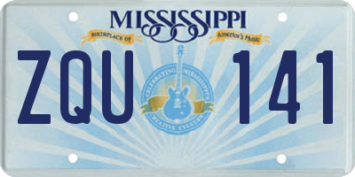 MS license plate ZQU141