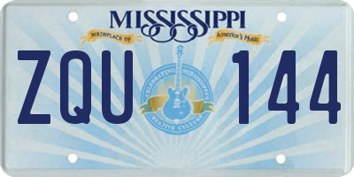 MS license plate ZQU144