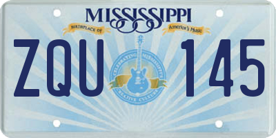 MS license plate ZQU145