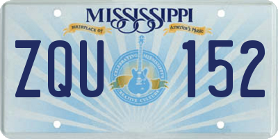 MS license plate ZQU152