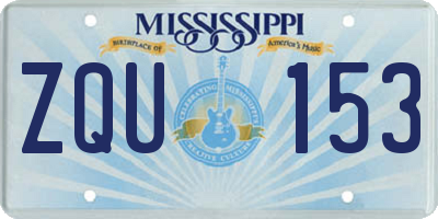 MS license plate ZQU153