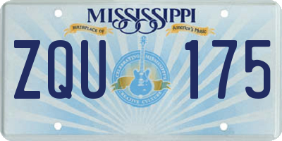 MS license plate ZQU175