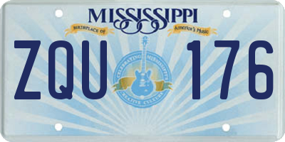 MS license plate ZQU176