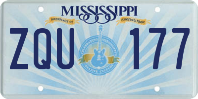 MS license plate ZQU177