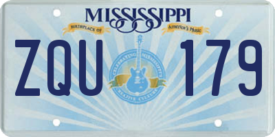 MS license plate ZQU179