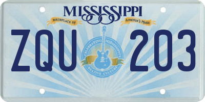 MS license plate ZQU203