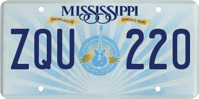 MS license plate ZQU220