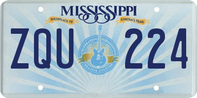 MS license plate ZQU224