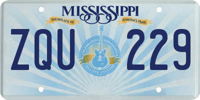 MS license plate ZQU229