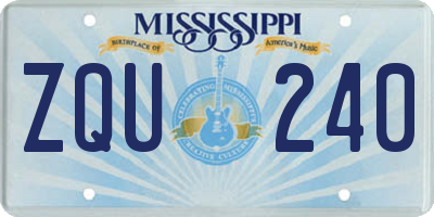MS license plate ZQU240