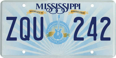MS license plate ZQU242