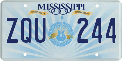 MS license plate ZQU244