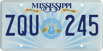 MS license plate ZQU245