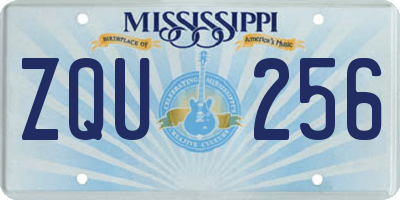 MS license plate ZQU256