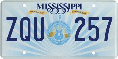 MS license plate ZQU257