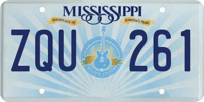 MS license plate ZQU261