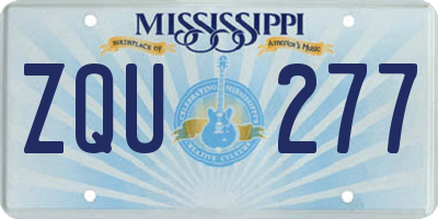 MS license plate ZQU277