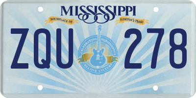 MS license plate ZQU278