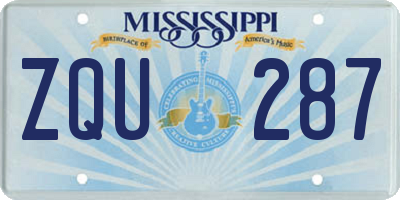MS license plate ZQU287