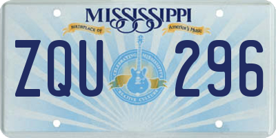 MS license plate ZQU296