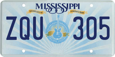 MS license plate ZQU305