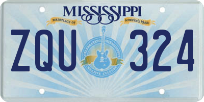 MS license plate ZQU324