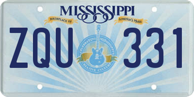 MS license plate ZQU331