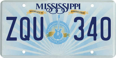 MS license plate ZQU340