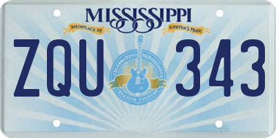 MS license plate ZQU343