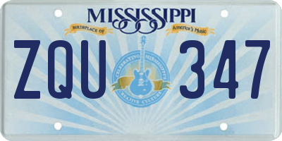 MS license plate ZQU347