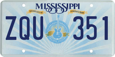 MS license plate ZQU351