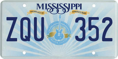 MS license plate ZQU352