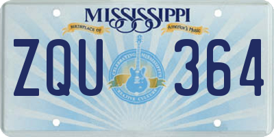 MS license plate ZQU364